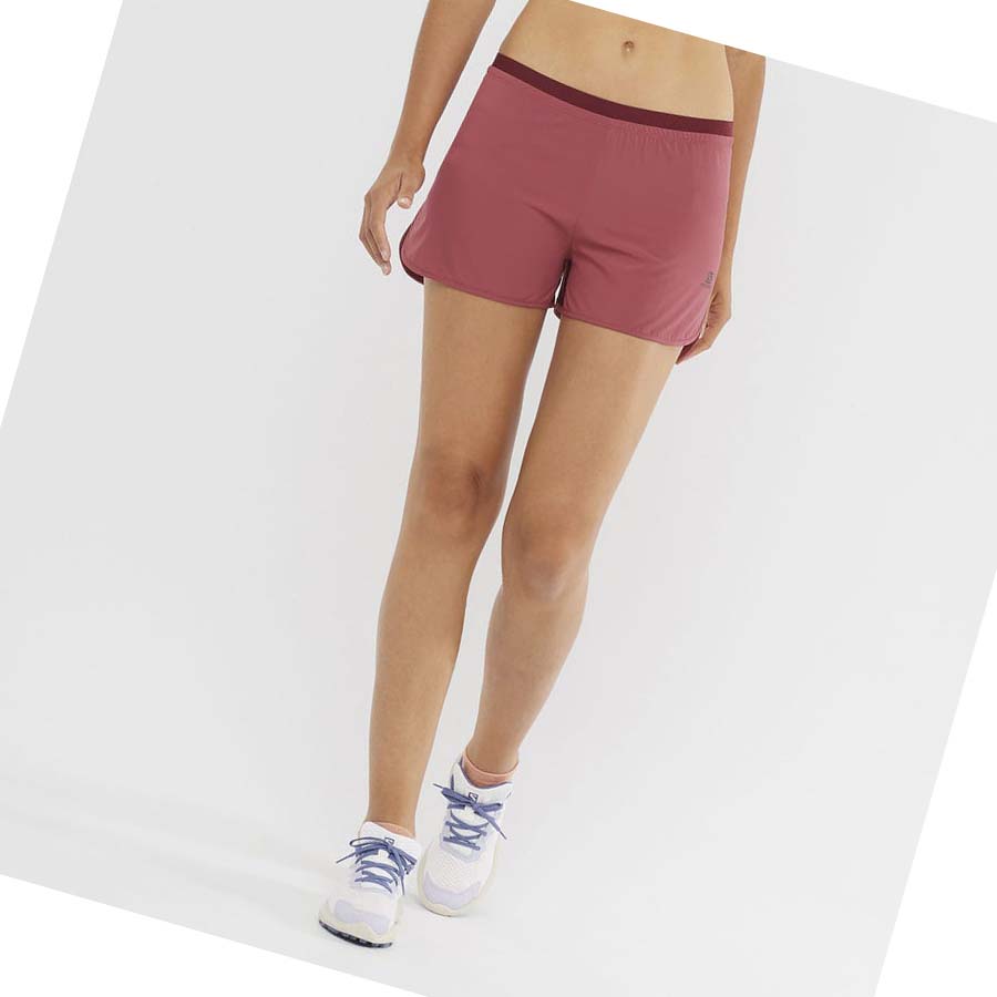 Bermudas Salomon CROSS 3'' Mujer Rojos | MX 2349MQZ